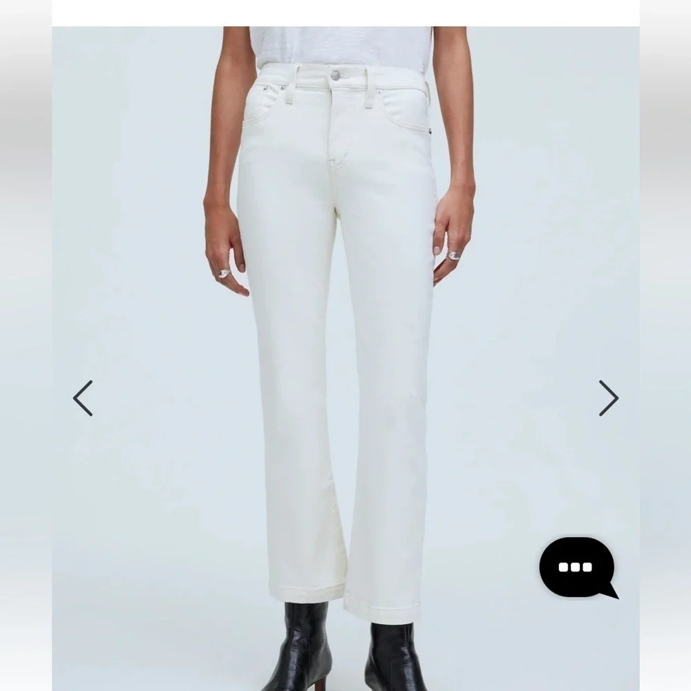 Madewell Kick Out Crop Jeans Cream Vintage Canvas Size 25